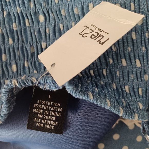 Rue21 Blue And White Polka Dot Dress Size Large NWT - Picture 3 of 3
